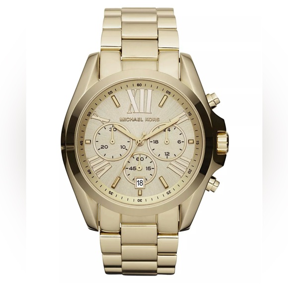 Michael Kors Chronograph Bradshaw Gold-Tone Stainless Steel Watch 43mm MK5605 - Picture 1 of 3
